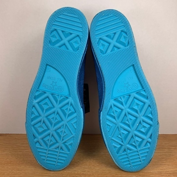 Converse CTAS Platform Miley Cyrus (Gnarly Blue) Velvet Glitter Sneaker Sz 6.5 - Picture 7 of 8